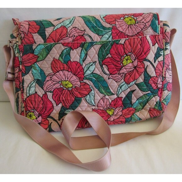 Vera Bradley Quilted Messenger/Tablet/Laptop Bag Vintage Floral Pattern - Picture 2 of 16